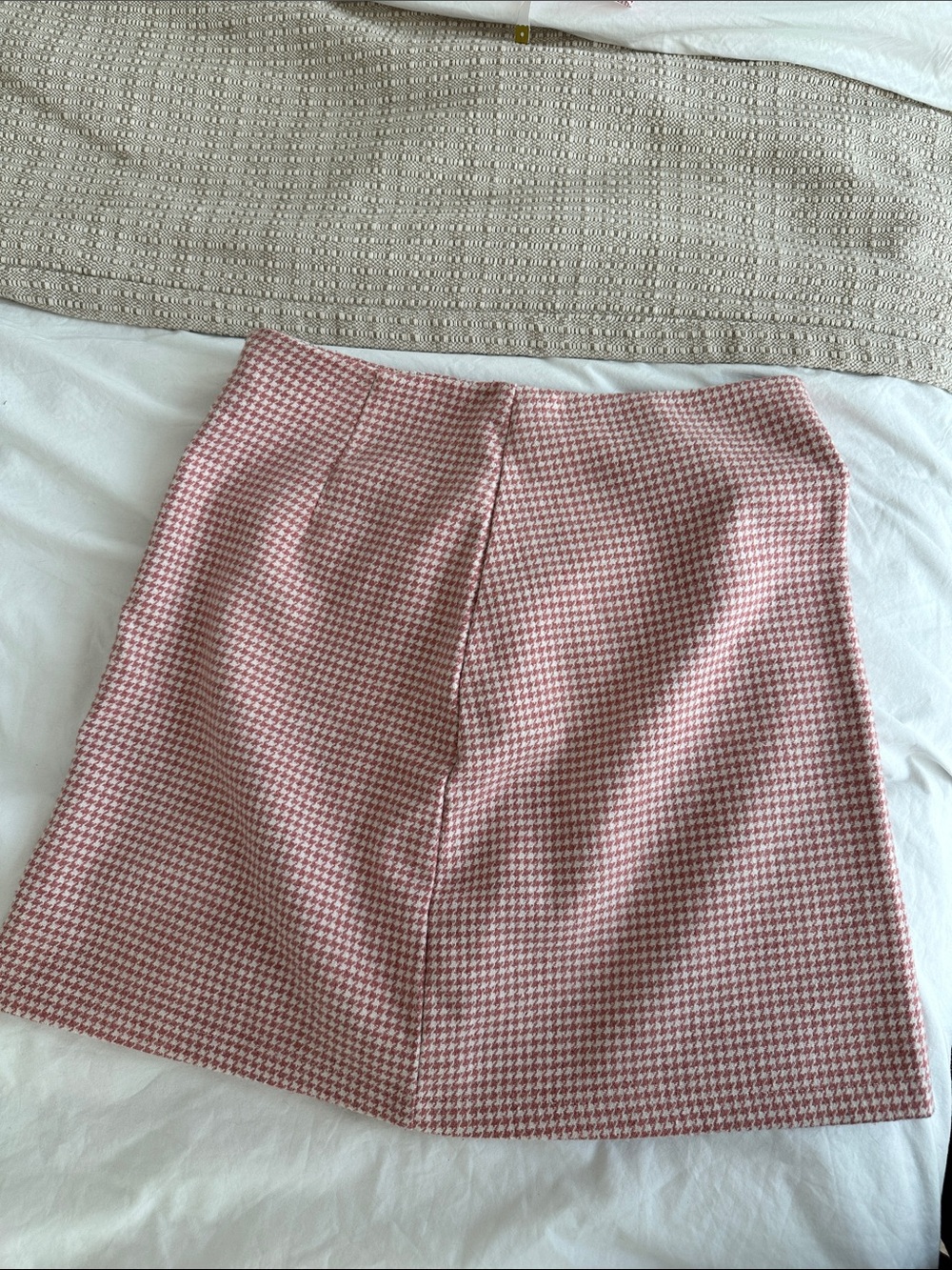 SHEIN Pink Houndstooth Mini Skirt